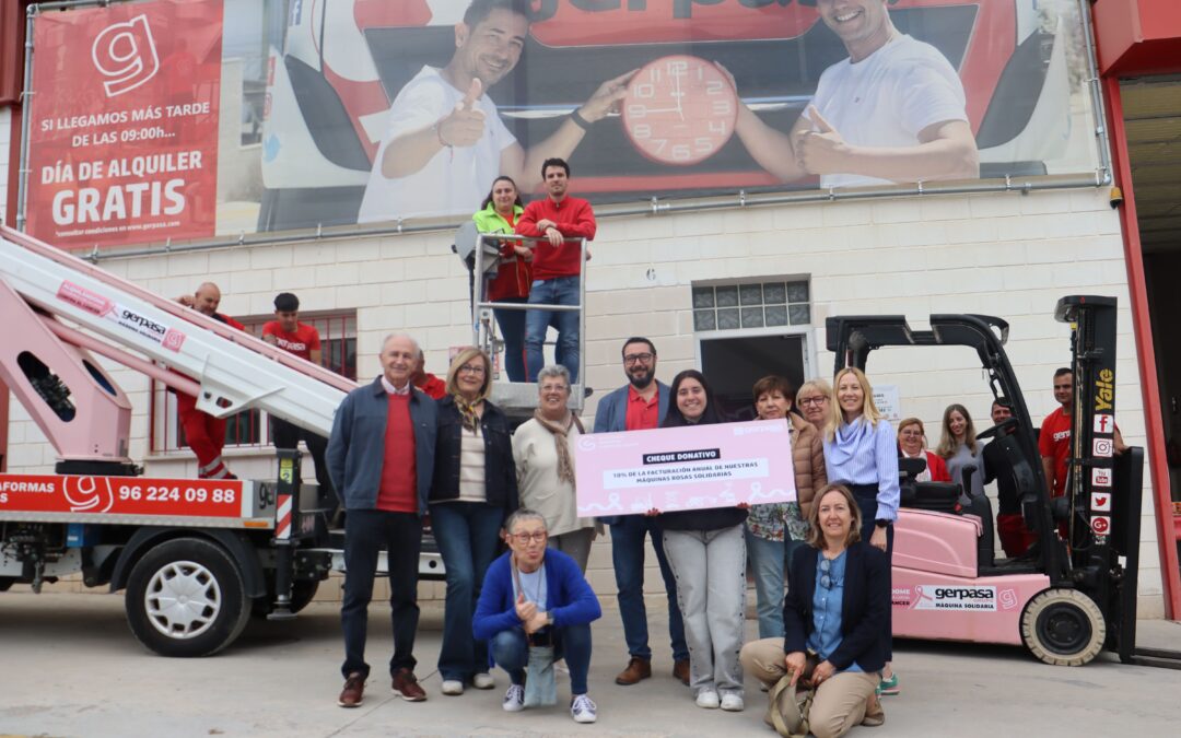¡Donación anual de nuestra maquinaria rosa solidaria a la AECC!